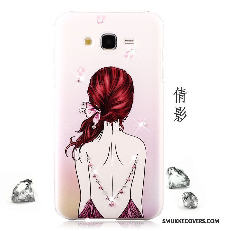 Etui Samsung Galaxy J5 2015 Cartoon Telefonhård, Cover Samsung Galaxy J5 2015 Beskyttelse Hvid