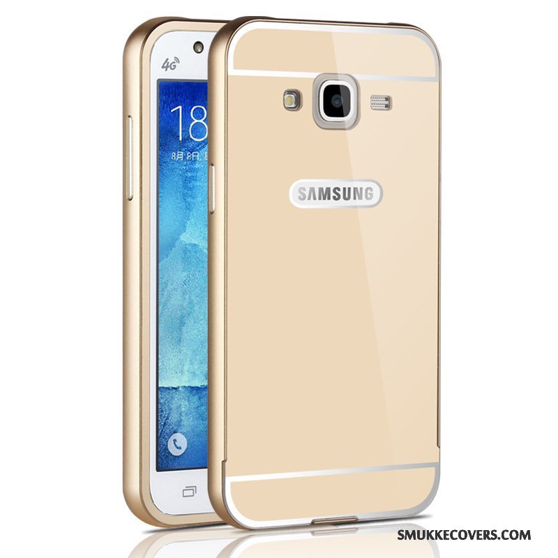 Etui Samsung Galaxy J5 2015 Metal Telefonramme, Cover Samsung Galaxy J5 2015 Beskyttelse Lyserød Hård