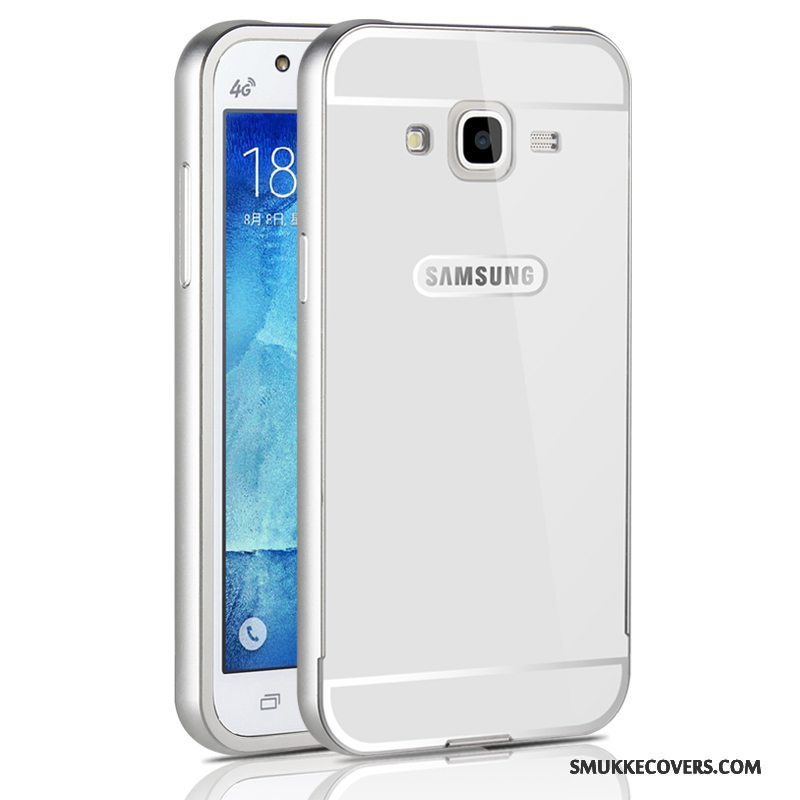 Etui Samsung Galaxy J5 2015 Metal Telefonramme, Cover Samsung Galaxy J5 2015 Beskyttelse Lyserød Hård