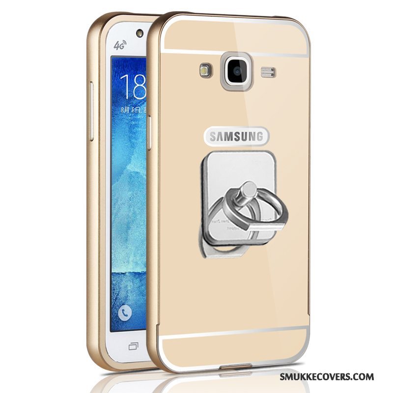 Etui Samsung Galaxy J5 2015 Metal Telefonramme, Cover Samsung Galaxy J5 2015 Beskyttelse Lyserød Hård