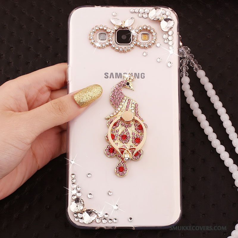 Etui Samsung Galaxy J5 2015 Silikone Anti-fald Blå, Cover Samsung Galaxy J5 2015 Blød Hængende Ornamenter Telefon