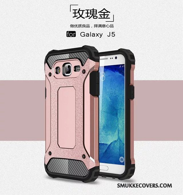 Etui Samsung Galaxy J5 2015 Tasker Anti-fald Armour, Cover Samsung Galaxy J5 2015 Beskyttelse Telefoncyan