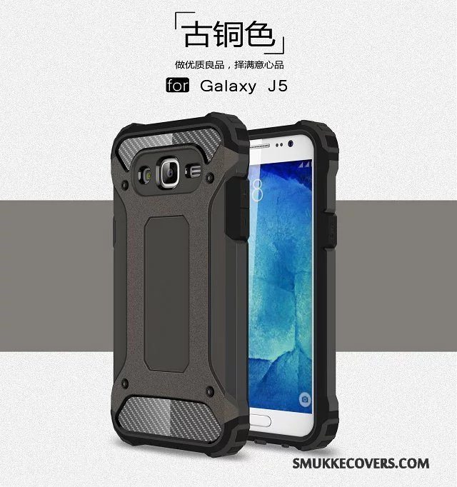 Etui Samsung Galaxy J5 2015 Tasker Anti-fald Armour, Cover Samsung Galaxy J5 2015 Beskyttelse Telefoncyan