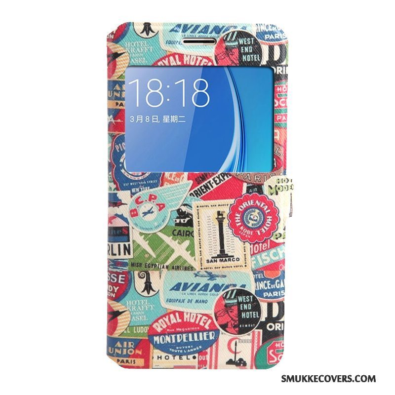 Etui Samsung Galaxy J5 2016 Beskyttelse Åbn Vindue Telefon, Cover Samsung Galaxy J5 2016 Folio Lilla