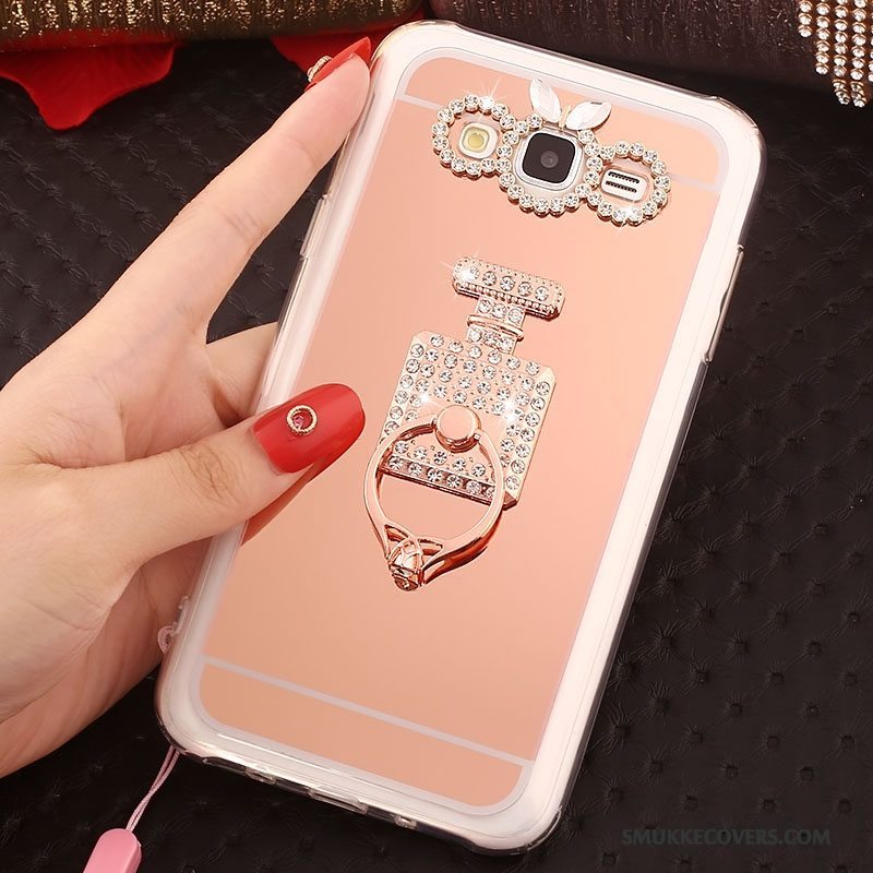 Etui Samsung Galaxy J5 2016 Blød Lyserød Telefon, Cover Samsung Galaxy J5 2016 Beskyttelse Ring Hængende Ornamenter