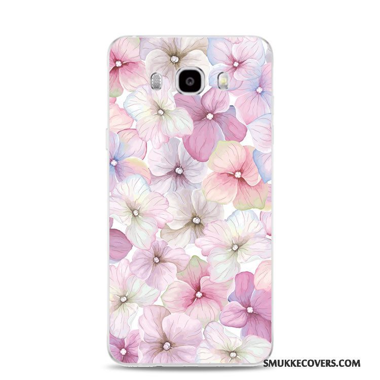 Etui Samsung Galaxy J5 2017 Farve Telefonblomster, Cover Samsung Galaxy J5 2017 Silikone Rød