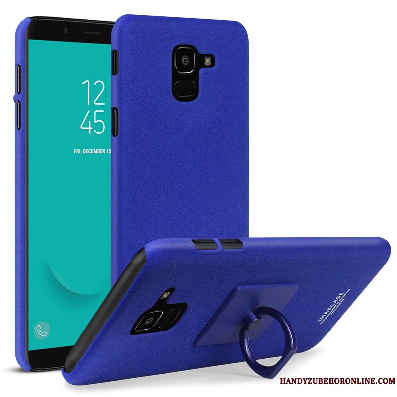 Etui Samsung Galaxy J6 Beskyttelse Blå Nubuck, Cover Samsung Galaxy J6 Denim Telefon