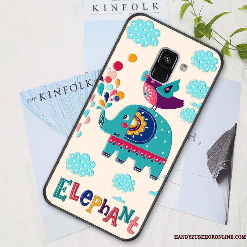 Etui Samsung Galaxy J6 Cartoon Elskeren Smuk, Cover Samsung Galaxy J6 Kreativ Anti-fald Blå