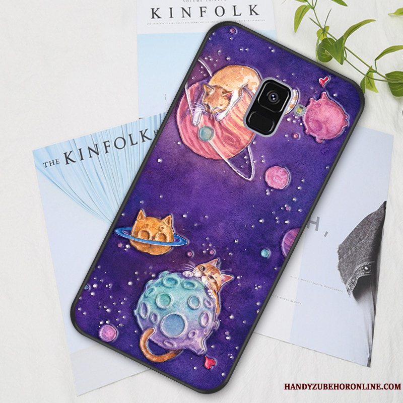 Etui Samsung Galaxy J6 Cartoon Elskeren Smuk, Cover Samsung Galaxy J6 Kreativ Anti-fald Blå