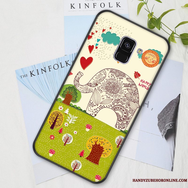 Etui Samsung Galaxy J6 Cartoon Elskeren Smuk, Cover Samsung Galaxy J6 Kreativ Anti-fald Blå