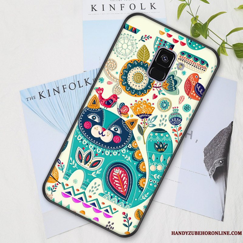 Etui Samsung Galaxy J6 Cartoon Elskeren Smuk, Cover Samsung Galaxy J6 Kreativ Anti-fald Blå