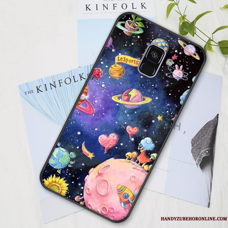 Etui Samsung Galaxy J6 Cartoon Elskeren Smuk, Cover Samsung Galaxy J6 Kreativ Anti-fald Blå