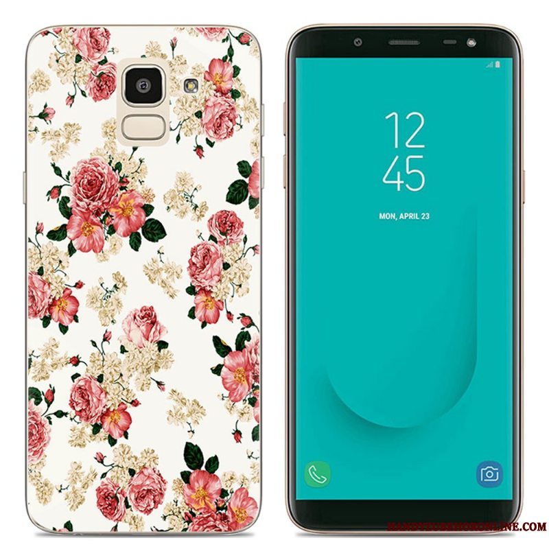 Etui Samsung Galaxy J6 Silikone Telefongennemsigtig, Cover Samsung Galaxy J6 Cartoon Lyserød Europa