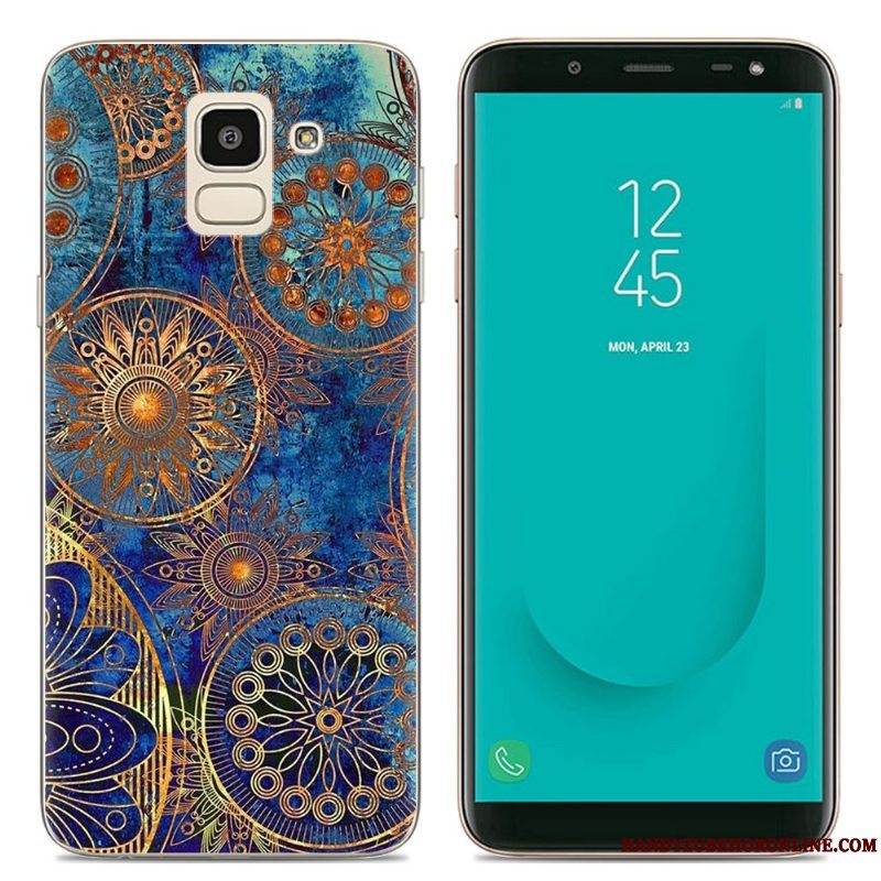 Etui Samsung Galaxy J6 Silikone Telefongennemsigtig, Cover Samsung Galaxy J6 Cartoon Lyserød Europa