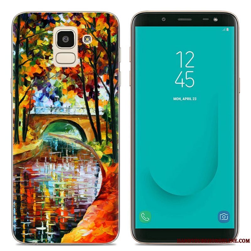 Etui Samsung Galaxy J6 Silikone Telefongennemsigtig, Cover Samsung Galaxy J6 Cartoon Lyserød Europa