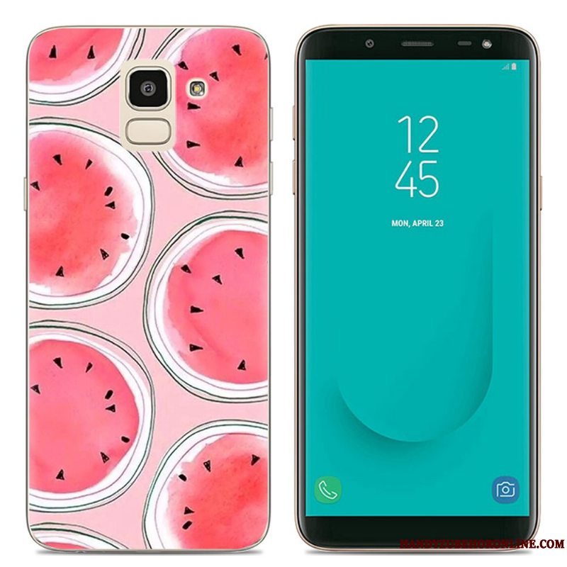 Etui Samsung Galaxy J6 Silikone Telefongennemsigtig, Cover Samsung Galaxy J6 Cartoon Lyserød Europa