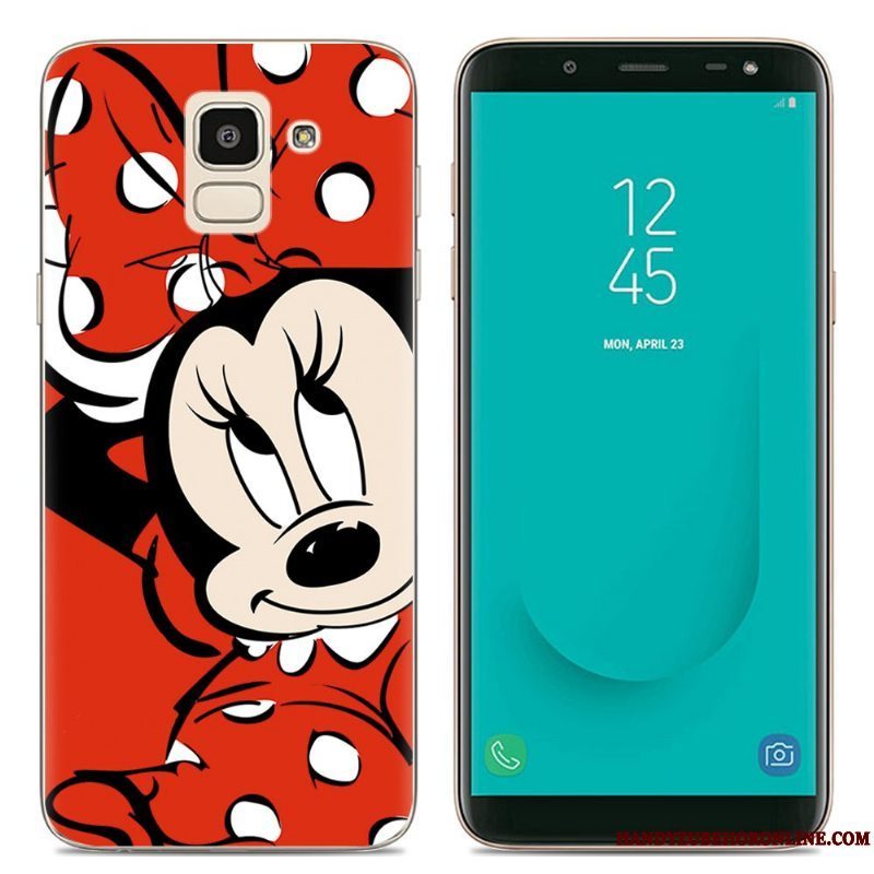 Etui Samsung Galaxy J6 Silikone Telefongennemsigtig, Cover Samsung Galaxy J6 Cartoon Lyserød Europa