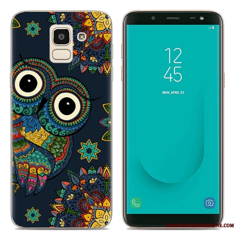 Etui Samsung Galaxy J6 Silikone Telefongennemsigtig, Cover Samsung Galaxy J6 Cartoon Lyserød Europa