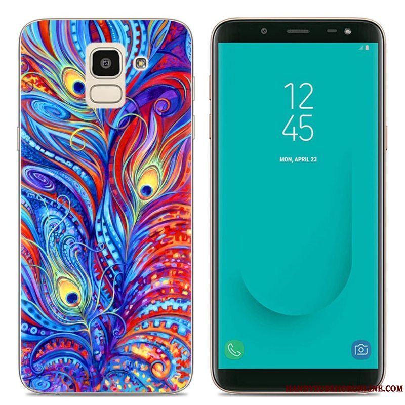 Etui Samsung Galaxy J6 Silikone Telefongennemsigtig, Cover Samsung Galaxy J6 Cartoon Lyserød Europa