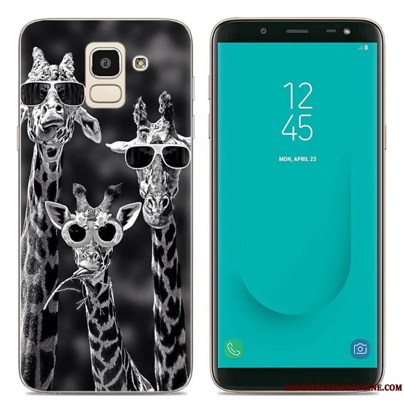 Etui Samsung Galaxy J6 Silikone Telefongennemsigtig, Cover Samsung Galaxy J6 Cartoon Lyserød Europa