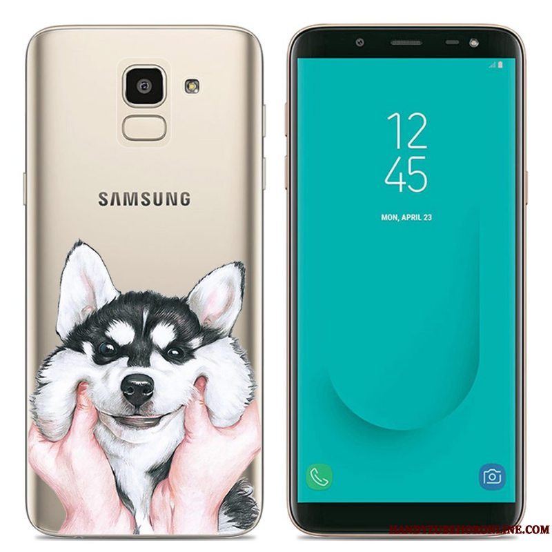 Etui Samsung Galaxy J6 Silikone Telefongennemsigtig, Cover Samsung Galaxy J6 Cartoon Lyserød Europa