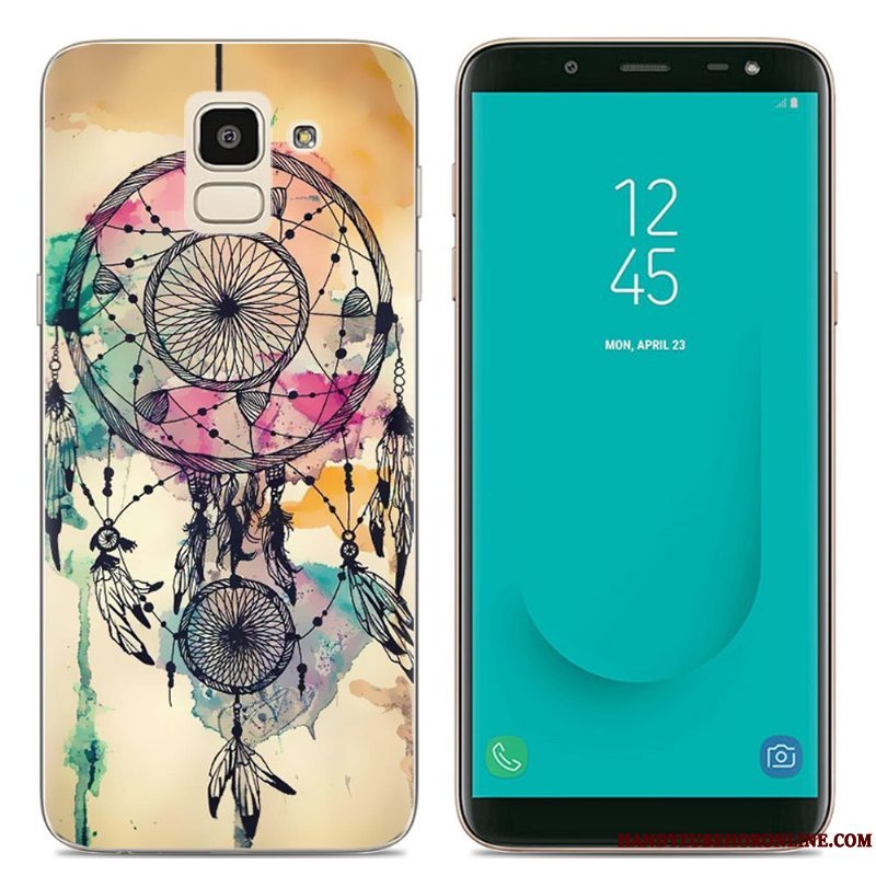Etui Samsung Galaxy J6 Silikone Telefongennemsigtig, Cover Samsung Galaxy J6 Cartoon Lyserød Europa