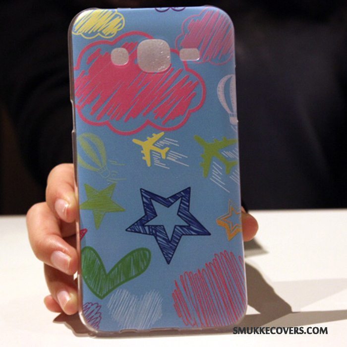 Etui Samsung Galaxy J7 2015 Beskyttelse Anti-fald Telefon, Cover Samsung Galaxy J7 2015 Blød Mørkeblå
