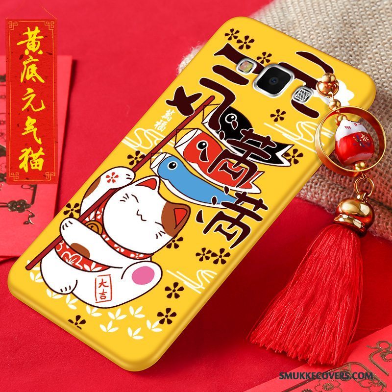 Etui Samsung Galaxy J7 2015 Beskyttelse Wealth Gul, Cover Samsung Galaxy J7 2015 Cartoon Ny Anti-fald