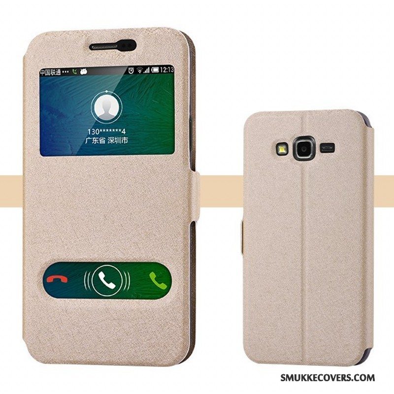 Etui Samsung Galaxy J7 2015 Blød Khaki Trend, Cover Samsung Galaxy J7 2015 Læder Telefon