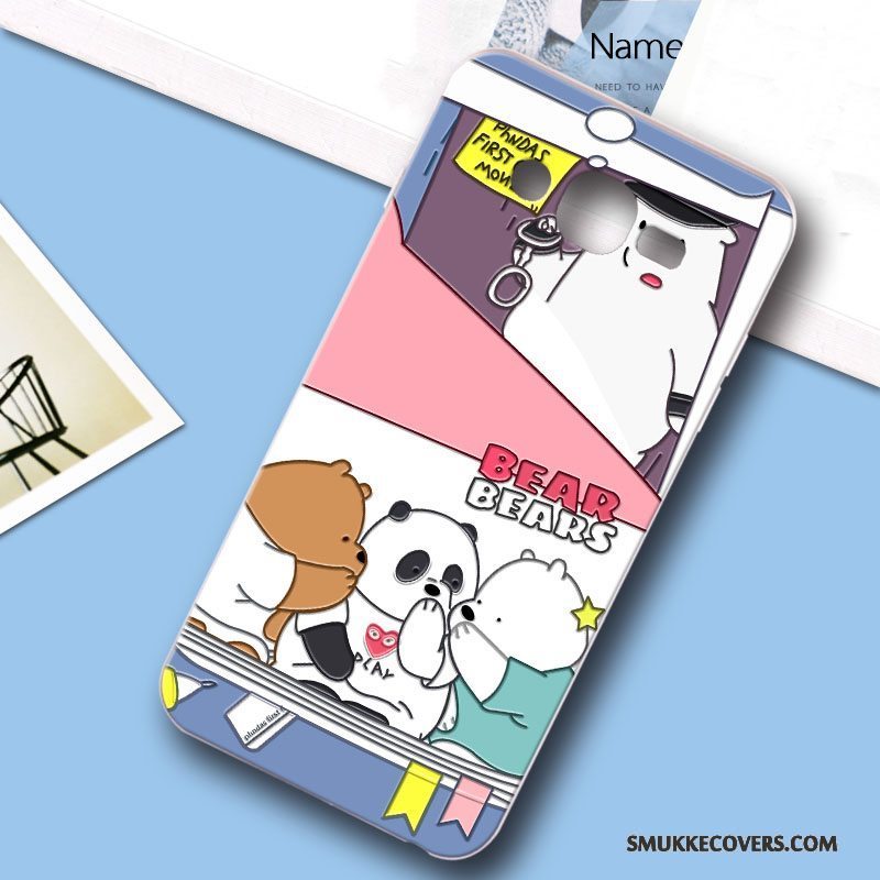 Etui Samsung Galaxy J7 2015 Cartoon Anti-fald Telefon, Cover Samsung Galaxy J7 2015 Blød Hård Lyseblå