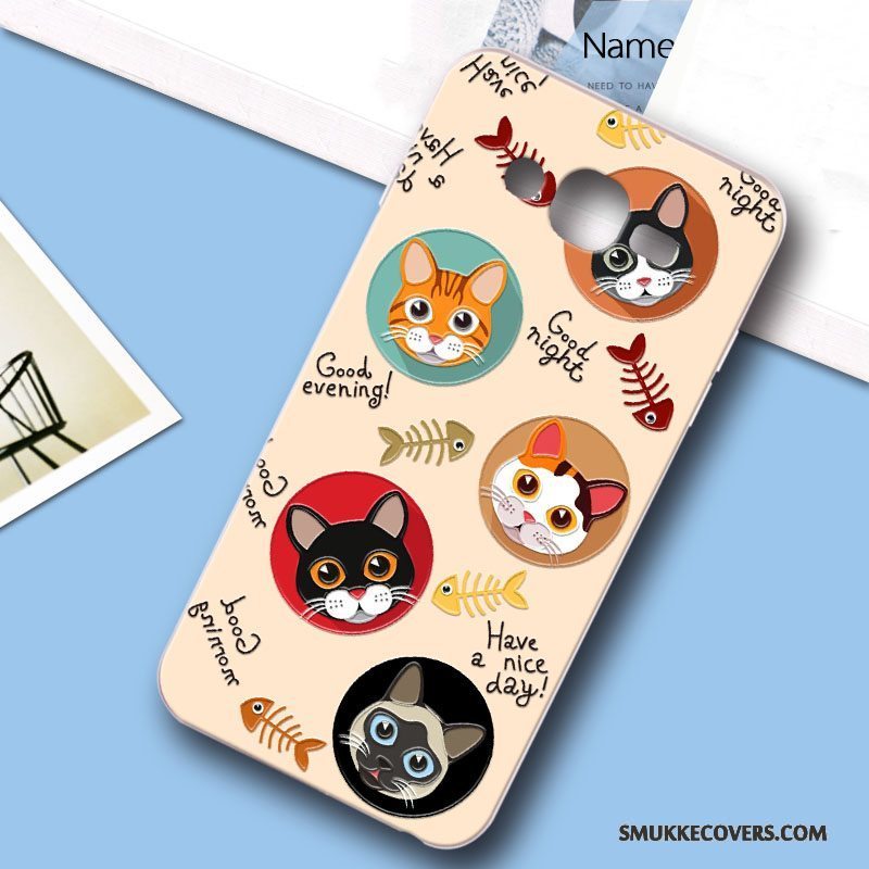 Etui Samsung Galaxy J7 2015 Cartoon Anti-fald Telefon, Cover Samsung Galaxy J7 2015 Blød Hård Lyseblå