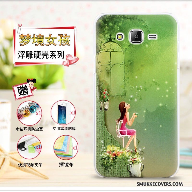 Etui Samsung Galaxy J7 2015 Cartoon Telefontynd, Cover Samsung Galaxy J7 2015 Beskyttelse Lilla