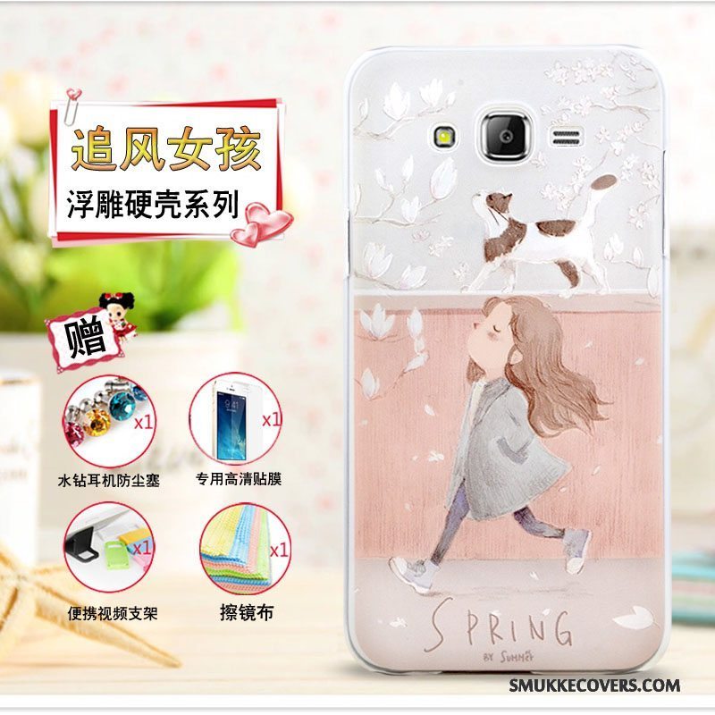 Etui Samsung Galaxy J7 2015 Cartoon Telefontynd, Cover Samsung Galaxy J7 2015 Beskyttelse Lilla