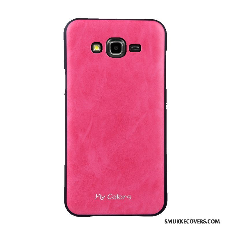 Etui Samsung Galaxy J7 2015 Læder Business Telefon, Cover Samsung Galaxy J7 2015 Blød Blå