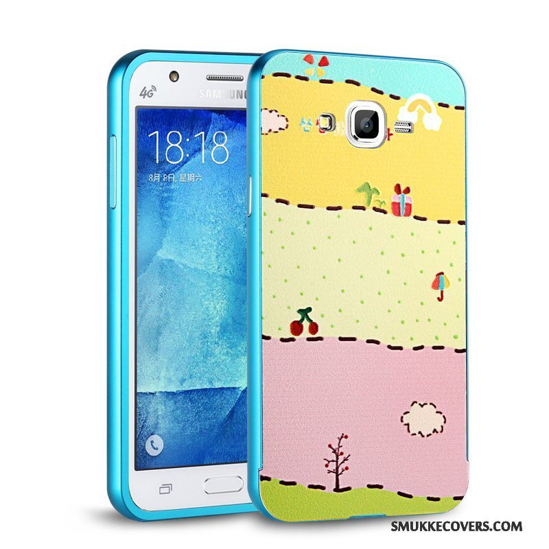 Etui Samsung Galaxy J7 2015 Metal Telefonramme, Cover Samsung Galaxy J7 2015 Rød Hård