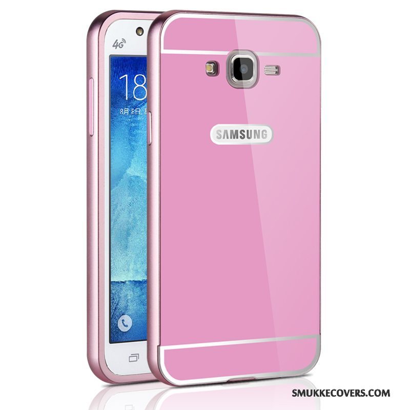 Etui Samsung Galaxy J7 2015 Metal Telefonramme, Cover Samsung Galaxy J7 2015 Rød Hård