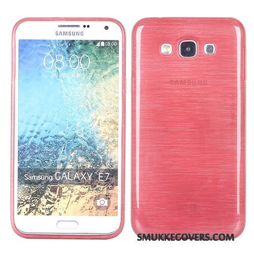 Etui Samsung Galaxy J7 2015 Silikone Silke Telefon, Cover Samsung Galaxy J7 2015 Tasker Lyserød