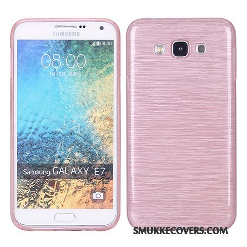 Etui Samsung Galaxy J7 2015 Silikone Silke Telefon, Cover Samsung Galaxy J7 2015 Tasker Lyserød