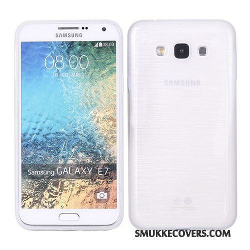Etui Samsung Galaxy J7 2015 Silikone Silke Telefon, Cover Samsung Galaxy J7 2015 Tasker Lyserød