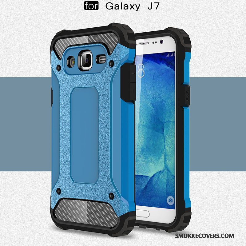 Etui Samsung Galaxy J7 2015 Silikone Telefonlyserød, Cover Samsung Galaxy J7 2015 Blød Anti-fald