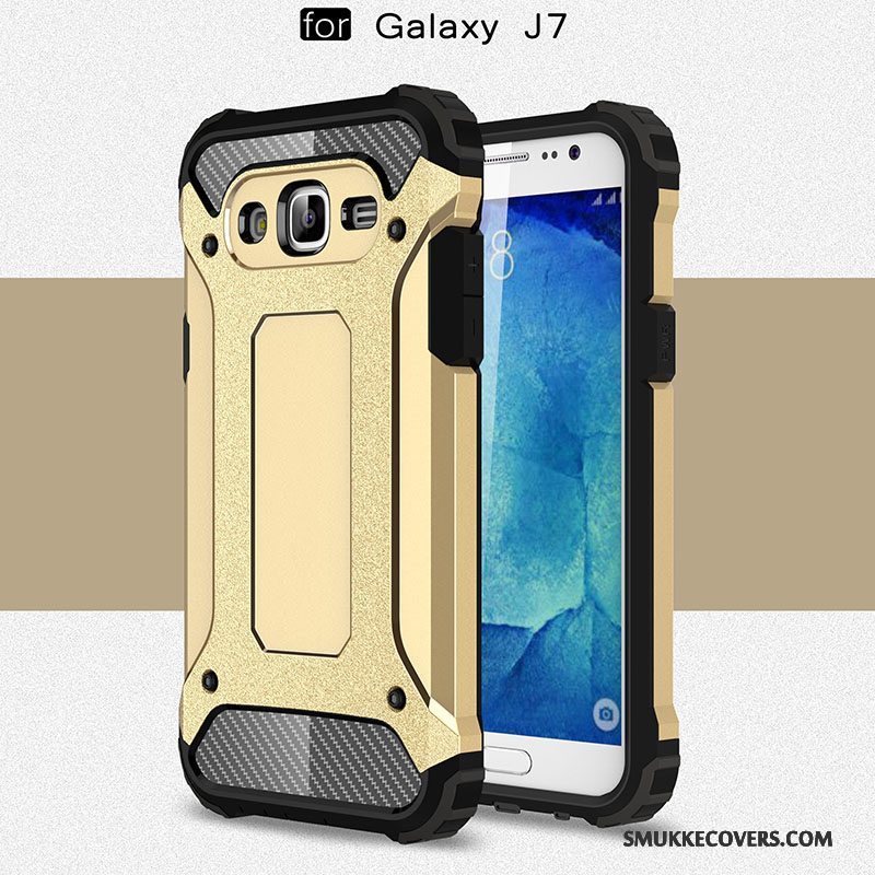 Etui Samsung Galaxy J7 2015 Silikone Telefonlyserød, Cover Samsung Galaxy J7 2015 Blød Anti-fald