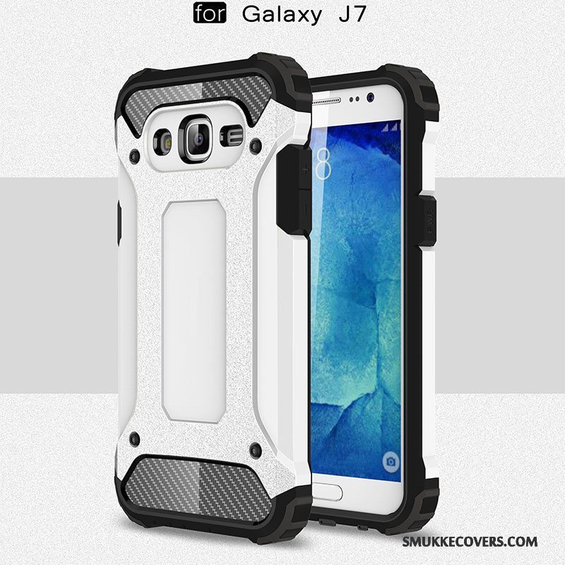 Etui Samsung Galaxy J7 2015 Silikone Telefonlyserød, Cover Samsung Galaxy J7 2015 Blød Anti-fald