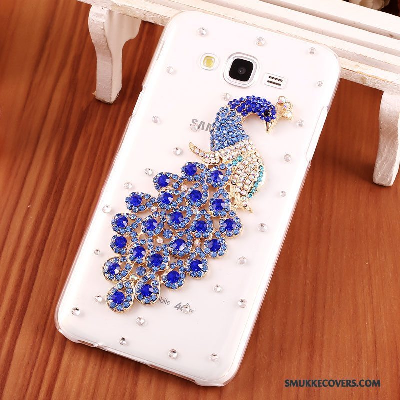 Etui Samsung Galaxy J7 2015 Strass Guld Hård, Cover Samsung Galaxy J7 2015 Beskyttelse Telefongennemsigtig