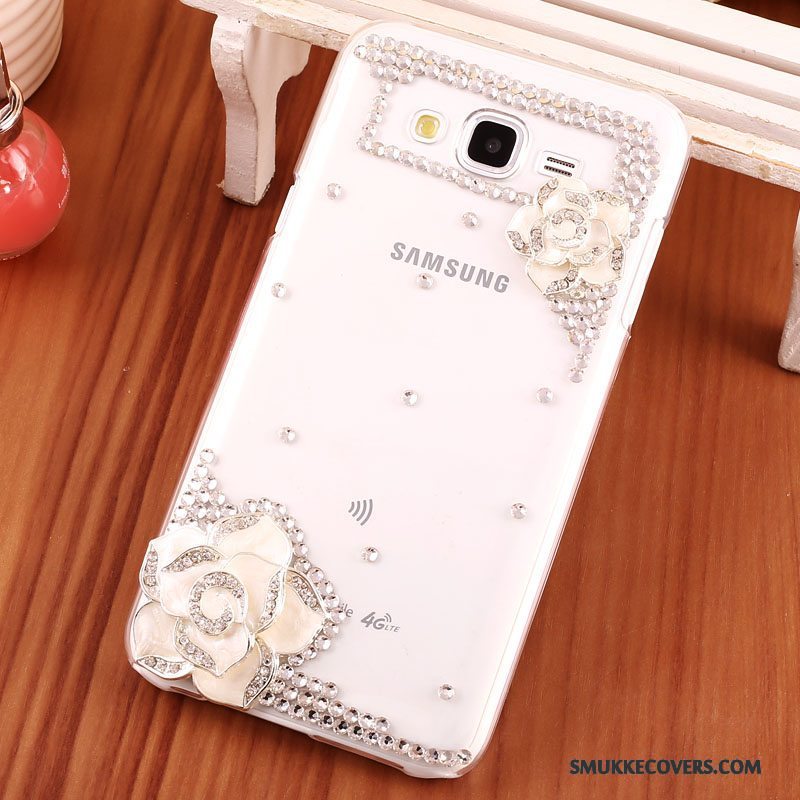 Etui Samsung Galaxy J7 2015 Strass Guld Hård, Cover Samsung Galaxy J7 2015 Beskyttelse Telefongennemsigtig