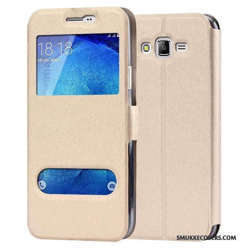 Etui Samsung Galaxy J7 2015 Tasker Blå Telefon, Cover Samsung Galaxy J7 2015 Læder