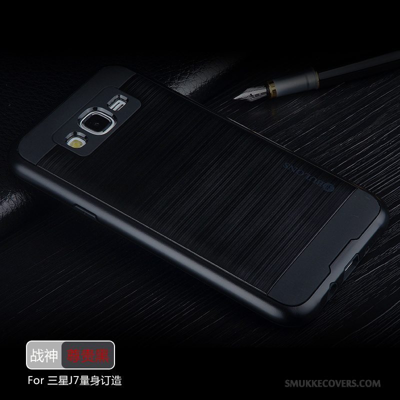 Etui Samsung Galaxy J7 2015 Tasker Mørkegrøn Ny, Cover Samsung Galaxy J7 2015 Silikone Af Personlighed Telefon