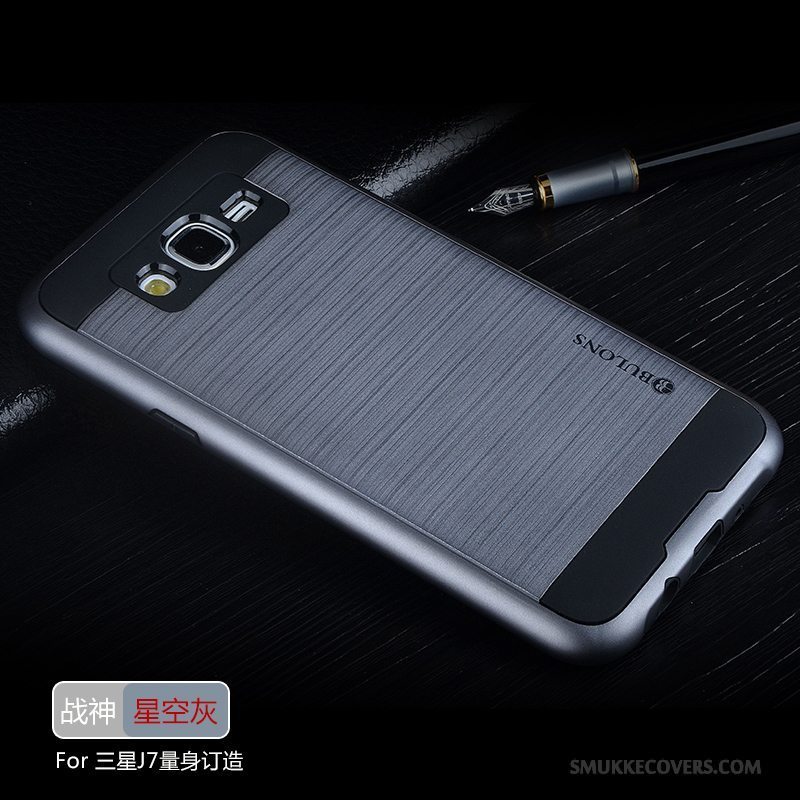 Etui Samsung Galaxy J7 2015 Tasker Mørkegrøn Ny, Cover Samsung Galaxy J7 2015 Silikone Af Personlighed Telefon