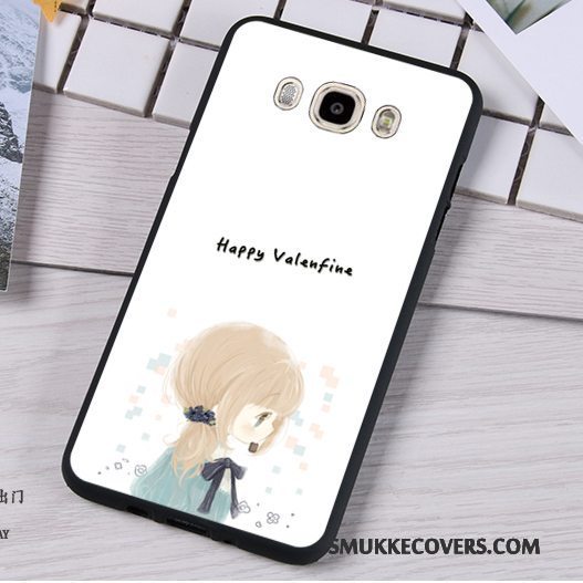 Etui Samsung Galaxy J7 2016 Cartoon Telefonny, Cover Samsung Galaxy J7 2016 Silikone Rød