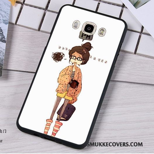 Etui Samsung Galaxy J7 2016 Cartoon Telefonny, Cover Samsung Galaxy J7 2016 Silikone Rød