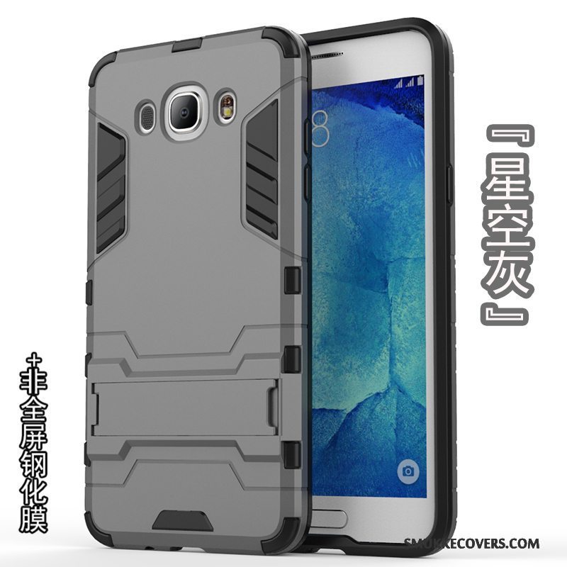 Etui Samsung Galaxy J7 2016 Silikone Anti-fald Sølv, Cover Samsung Galaxy J7 2016 Blød Gennemsigtig Telefon